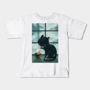 Cat and Rain Kids T-Shirt